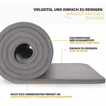 TRESKO Yogamatte Phthalatfrei - Gymnastikmatte rutschfest, Pilatesmatte Fitnessmatte mit Tragegurt, 185 x 60 x 1,0 cm - 7