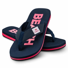 Ultrapower Flip-On Zehentrenner | Flip Flops | Badelatschen | Strandschuhe | Duschlatschen | Zehenstegpantolette | Bad | Sauna Schuhe | Sandalen | Blau/Rot | Gr.45 - 1
