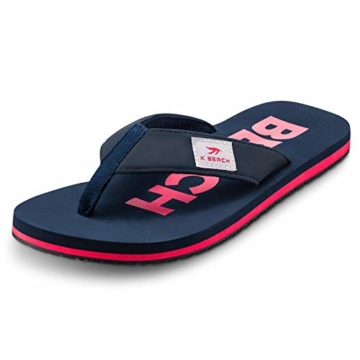 Ultrapower Flip-On Zehentrenner | Flip Flops | Badelatschen | Strandschuhe | Duschlatschen | Zehenstegpantolette | Bad | Sauna Schuhe | Sandalen | Blau/Rot | Gr.45 - 7