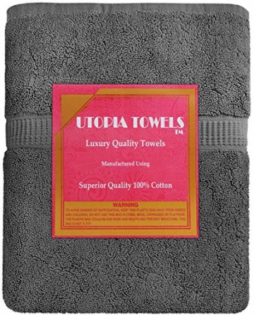 Utopia Towels - Badetuch groß aus Baumwolle 600 g/m², 2er Pack - Duschtuch, 90 x 180 cm (Grau) - 4