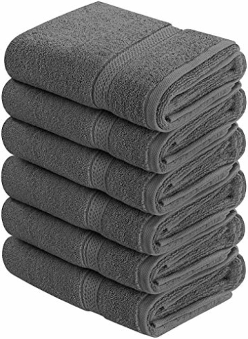 Utopia Towels - Handtücher Set aus Baumwolle 700 GSM - 100% Baumwolle, 41 x 71 cm - 6er Pack (Grau) - 2