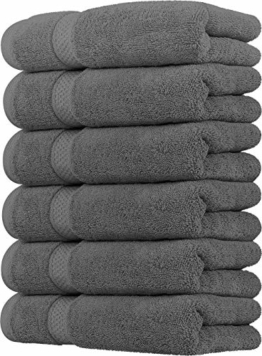 Utopia Towels - Handtücher Set aus Baumwolle 700 GSM - 100% Baumwolle, 41 x 71 cm - 6er Pack (Grau) - 1