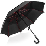 VONDAVO 54 inches Regenschirm Stockschirm Automatik - Übergroß Doppelt Überdachunges sturmsicherer Golfschirm mit 8 Rot Fiberglas Streben und Ledergriff, ideal für 1-3 Personen bei Sturm - 1