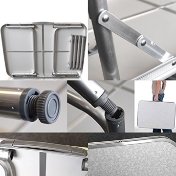 Wohaga Campingtisch klappbarer Alutisch 75x55x60cm mit Tragefunktion - Klapptisch Gartentisch Beistelltisch Falttisch Picknicktisch Aluminiumtisch faltbar und höhenverstellbar - 5