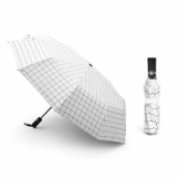 Y-S Regenschirm, Automatikschirm, Sommerschirm, Regenschirm für Männer und Frauen, Doppel-Sonnenschirm, Modetrendschirm, Sonnenschutzschirm, Blau, Weiß - 1