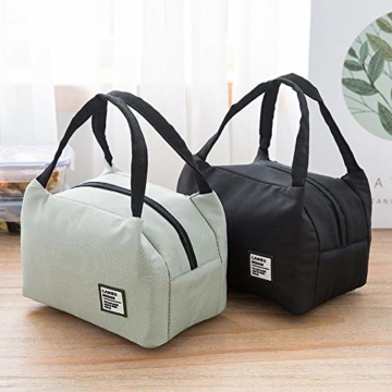 Allegorly Kühltasche Klein Leicht Lunch Tasche Isoliertasche Faltbar Wasserdicht Reißverschluss Lunchtasche klein Isoliertasche Lunchbag Thermotasche für Arbeit Schule und unterwegs - 6