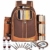 apollo walker Picknick-Rucksack für 4 Personen mit Kühlfach, abnehmbarem Flaschen-/Weinhalter, Fleece-Decke, Teller und Besteck-Set, perfekt für Outdoor, Sport, Wandern, Camping, Grillen (Kaffee) - 2