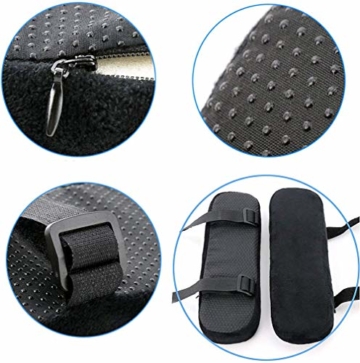 Armlehnen Polster Armlehnen Pads Ergonomisches Memory Foam Anti-Rutsch-Ellbogenstützkissen für Ellbogenentlastung armauflage schreibtisch Armpolster (schwarz,25x10x5cm) - 2