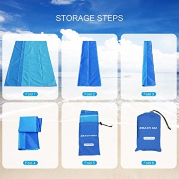 AWAVO Picknickmatte Stranddecke, extra große 200 * 210cm wasserdichte sandfreie Picknickdecke, schnell trocknende Strandmatte für Reisen, Camping, Wandern und Musikfestivals - 4
