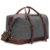 BAOSHA HB-14 Vintage Segeltuch Canvas PU Leder Unisex Handgepäck Reisetasche Sporttasche Weekender Tasche für Kurze Reise am Wochenend Urlaub Arbeitstasche 40 Liter Aktualisiert (Grau) - 1