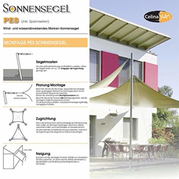 CelinaSun Sonnensegel inkl Befestigungsseile PES Polyester wasserabweisend imprägniert Dreieck rechtwinklig 3 x 3 x 4,25 m anthrazit - 2