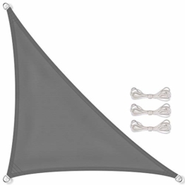 CelinaSun Sonnensegel inkl Befestigungsseile PES Polyester wasserabweisend imprägniert Dreieck rechtwinklig 3 x 3 x 4,25 m anthrazit - 1