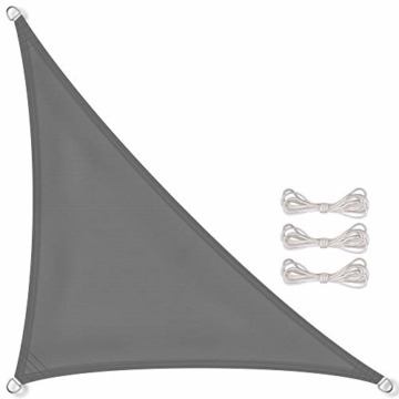 CelinaSun Sonnensegel inkl Befestigungsseile PES Polyester wasserabweisend imprägniert Dreieck rechtwinklig 3 x 3 x 4,25 m anthrazit - 1