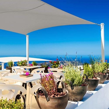 Cool Area Sonnensegel Wasserdicht Rechteckig 2.5 x 3.5 Meter, Sonnenschutz Wasserabweisend Polyester für Garten und Balkon, Grau - 3