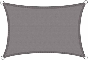 Cool Area Sonnensegel Wasserdicht Rechteckig 2.5 x 3.5 Meter, Sonnenschutz Wasserabweisend Polyester für Garten und Balkon, Grau - 1