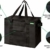 COTTARA Neu Premium Kühltasche faltbar 2er Pack – Einkaufstasche groß mit verstärktem faltbarem Boden – Ideal als Isoliertasche, Einkaufskorb, Picknicktasche (Schwarz, 40 x 24 x 31 cm) - 2
