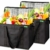 COTTARA Neu Premium Kühltasche faltbar 2er Pack – Einkaufstasche groß mit verstärktem faltbarem Boden – Ideal als Isoliertasche, Einkaufskorb, Picknicktasche (Schwarz, 40 x 24 x 31 cm) - 1