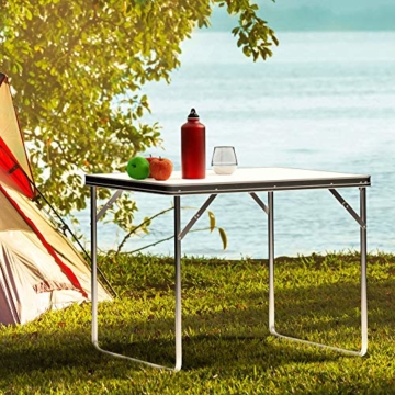 Deuba Alu Campingtisch Klappbar 80x60cm Mit Tragegriff Leicht & Faltbar Klapptisch Beistelltisch Falttisch Koffertisch Camping - 7