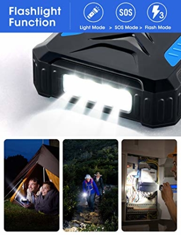 DJROLL 36000mAh Qi Wireless Solar Powerbank mit 4 USB/Typ C Ausgängen und LED-Lampe, Tragbares Outdoor Wasserdichtem Power Bank Solarpanel Kompatibel für iPhone Samsung Smartphones - 4