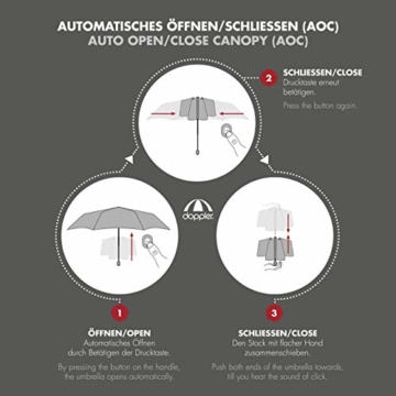 doppler Taschenschirm Carbon Magic XM Business – Übergroßes Schirmdach – Elegant – Schwarz - 2