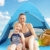 Glymnis Strandmuschel Pop Up Strandzelt mit Reißverschluss und Türvorhang UV-Schutz 50+ Windschutz Strand Zelt für 2-3 Personen Camping Strand Outdoor - 9