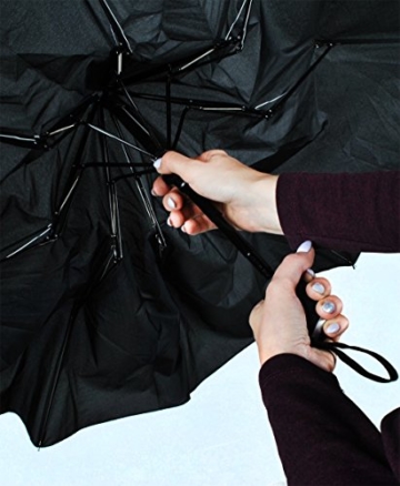 ISO TRADE Taschenschirm Auf-Zu Automatik 110cm Mini Regenschirm Winddicht schwarz #3406 - 5