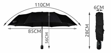 ISO TRADE Taschenschirm Auf-Zu Automatik 110cm Mini Regenschirm Winddicht schwarz #3406 - 6