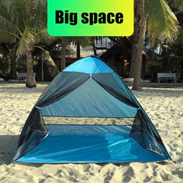 Juliyues Strandzelt pop up Strandmuschel Strandzelt Baby UV Schutz Extra Light Automatische mit Reißverschluss Tragbar Beach Zelt Wurfzelt für Familien Baby Urlaub - 2
