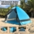 Juliyues Strandzelt pop up Strandmuschel Strandzelt Baby UV Schutz Extra Light Automatische mit Reißverschluss Tragbar Beach Zelt Wurfzelt für Familien Baby Urlaub - 3