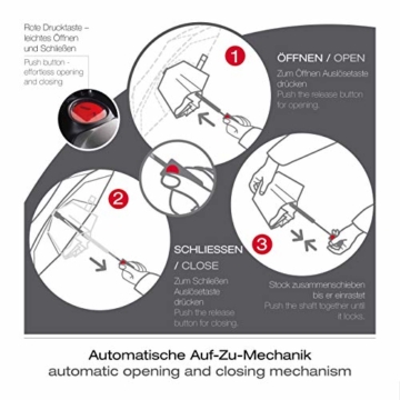 Knirps Taschenschirm T.400 Duomatic Uni – Auf-Zu-Automatik – Sturmfest – Windproof – Schwarz - 7