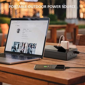 Omars Powerbank Steckdose AC 80W 24000mAh Externer Akku für MacBook/MacBook Pro/MacBook Air, Tragbar Ladegerät Universal Powerstation Reiseladegerät für Laptops, Dell XPS/iPad Pro, iPhone Pro/XS/X - 8