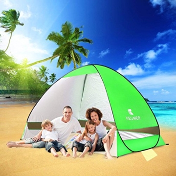 Pop Up Strandmuschel, LOTUSWILD Automatisches StrandZelt Extra Leicht UV-Schutz Portable Beach Zelt für Camping/Outdoor/ BBQ/Garten/Park/Angeln/Strand/Familienaktivitäten im Freien (für 2-4 Personen ) - 5