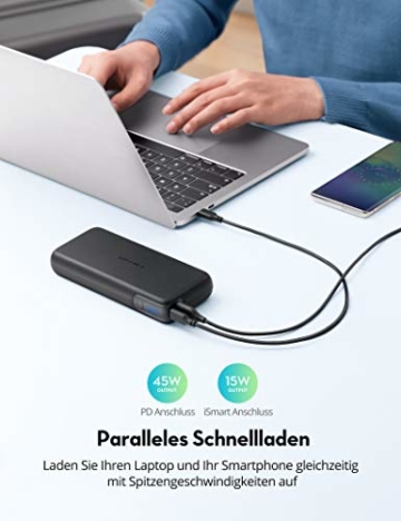 RAVPower PD 60W Powerbank USB C Power Delivery 20000mAh Quick Charge 3.0 Powerbank mit Type C Kabel für iPhone 11/12 Pro Max XS XR iPad Air Pro usw - 4