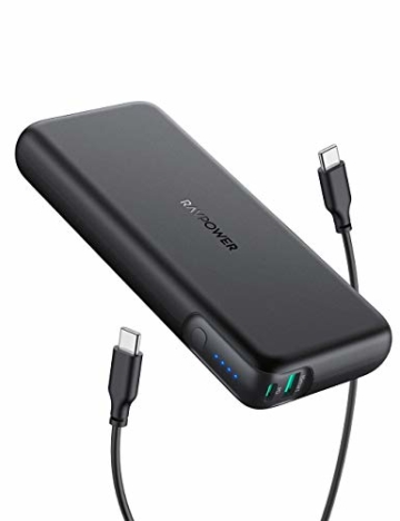 RAVPower PD 60W Powerbank USB C Power Delivery 20000mAh Quick Charge 3.0 Powerbank mit Type C Kabel für iPhone 11/12 Pro Max XS XR iPad Air Pro usw - 1