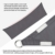 Sekey Sonnensegel Sonnenschutz Rechteckiges Polyester Windschutz Wetterschutz Wasserabweisend Imprägniert UV Schutz, Überlegene Reißfestigkeit mit Seilen und Befestigungs Kit, Anthrazit 3×5m - 6