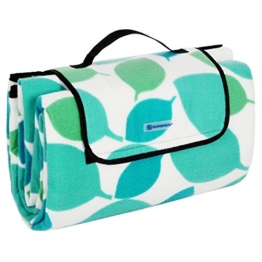 SONGMICS 200 x 200 cm XXL Picknickdecke Fleece wärmeisoliert wasserdicht mit Tragegriff GCM78Y - 1