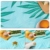 SONGMICS Picknickdecke, 200 x 200 cm große Stranddecke, Campingdecke, wasserdichte Unterseite, maschinenwaschbar, faltbar, für Garten, Park, Strand, Camping, blau mit tropischem Farn GCM087Q01 - 7