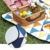SONGMICS Picknickdecke, 200 x 200 cm, Stranddecke, für Outdoor, Camping, Park, Garten, wasserfeste Unterseite, faltbar, gelbe und Blaue Dreiecke GCM76S - 6