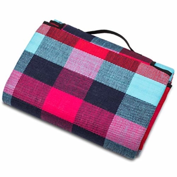 TRESKO XXL 195 x 150 cm Picknickdecke Acryl Wasserdicht | Campingdecke für Outdoor mit Tragegriff | Wärmeisoliert & Weich PNDKE26 - 3