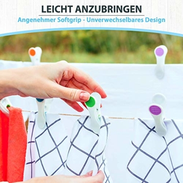 Vilenia Home Wäscheklammern Softgrip - 50 Stück Premium Klammern aus Kunststoff - Optimal für den Wäscheständer und Klammerbeutel - Wäscheklammer - 2