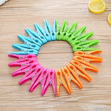 WeyTy Wäscheklammern, Hochwertiges Design Wäscheklammer Set - Klammern aus stabilem Kunststoff - für Wäscheleine oder Wäscheständer/Wäsche/Strandtuch/Badetuch/Teppich etc (48 Stück) - 6