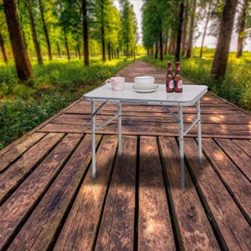WOLTU Campingtisch Klapptisch Alu Gartentisch Arbeitstisch Balkontisch Reisetisch,75x55x25,5-58,5cm, Tischplatte aus MDF CPT8131ws - 2