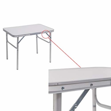 WOLTU Campingtisch Klapptisch Alu Gartentisch Arbeitstisch Balkontisch Reisetisch,75x55x25,5-58,5cm, Tischplatte aus MDF CPT8131ws - 6