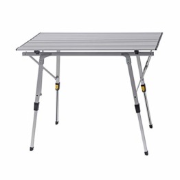 WOLTU Campingtisch Klapptisch aus Alu Gartentisch Balkontisch Reisetisch zusammenklappbar, mit Packtasche, Höhenverstellbar, 90x52.2X(45-72) cm, CPT8129sb - 1