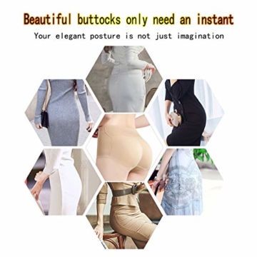 YURU Fake Gesäß Taille Lift Gesäß Slips Atmungsaktiv Nahtlose Verdickung Armpolster Weiblich,Beige-S - 4