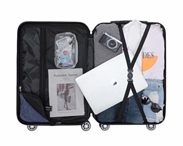 BEIBYE Hartschalen-Koffer Trolley Rollkoffer Reisekoffer Handgepäck 4 Rollen (M-L-XL-Set) (Rosa Gold, M) - 5