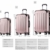 BEIBYE Hartschalen-Koffer Trolley Rollkoffer Reisekoffer Handgepäck 4 Rollen (M-L-XL-Set) (Rosa Gold, M) - 6