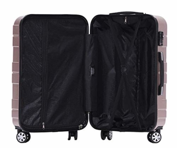 BEIBYE - TSA Schloß 2035 Hartschale Reisekoffer Koffer Handgepäck Trolley (Rosagold, M) - 6