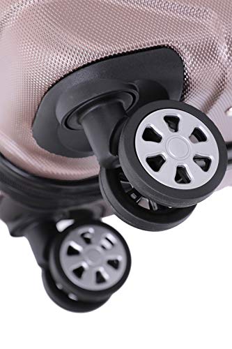BEIBYE - TSA Schloß 2035 Hartschale Reisekoffer Koffer Handgepäck Trolley (Rosagold, M) - 7