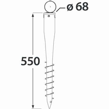 Bodenhülse Einschraub Bodenhülsen Einschlaghülse Pfostenträger Feuerverzinkt - 68x550 - 5